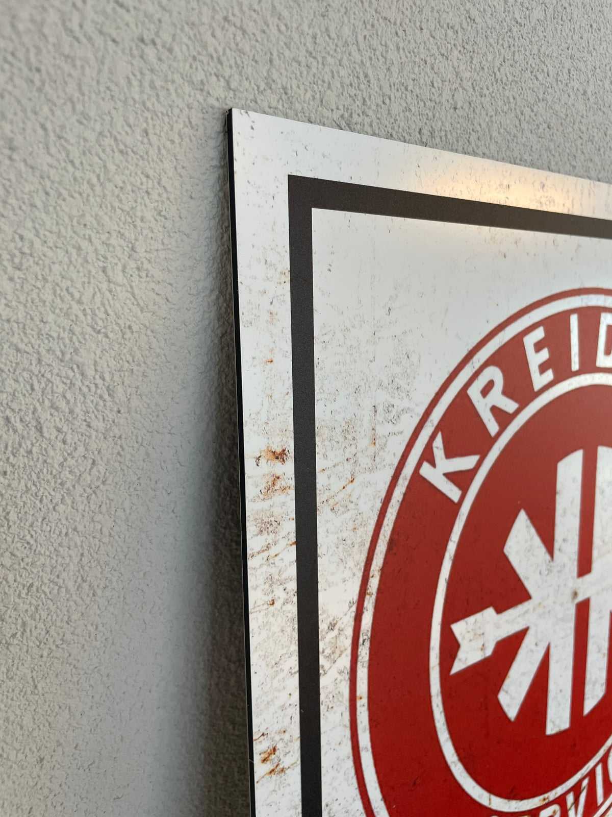 Reclamebord Kreidler service logo, aluminium, 32x54 cm