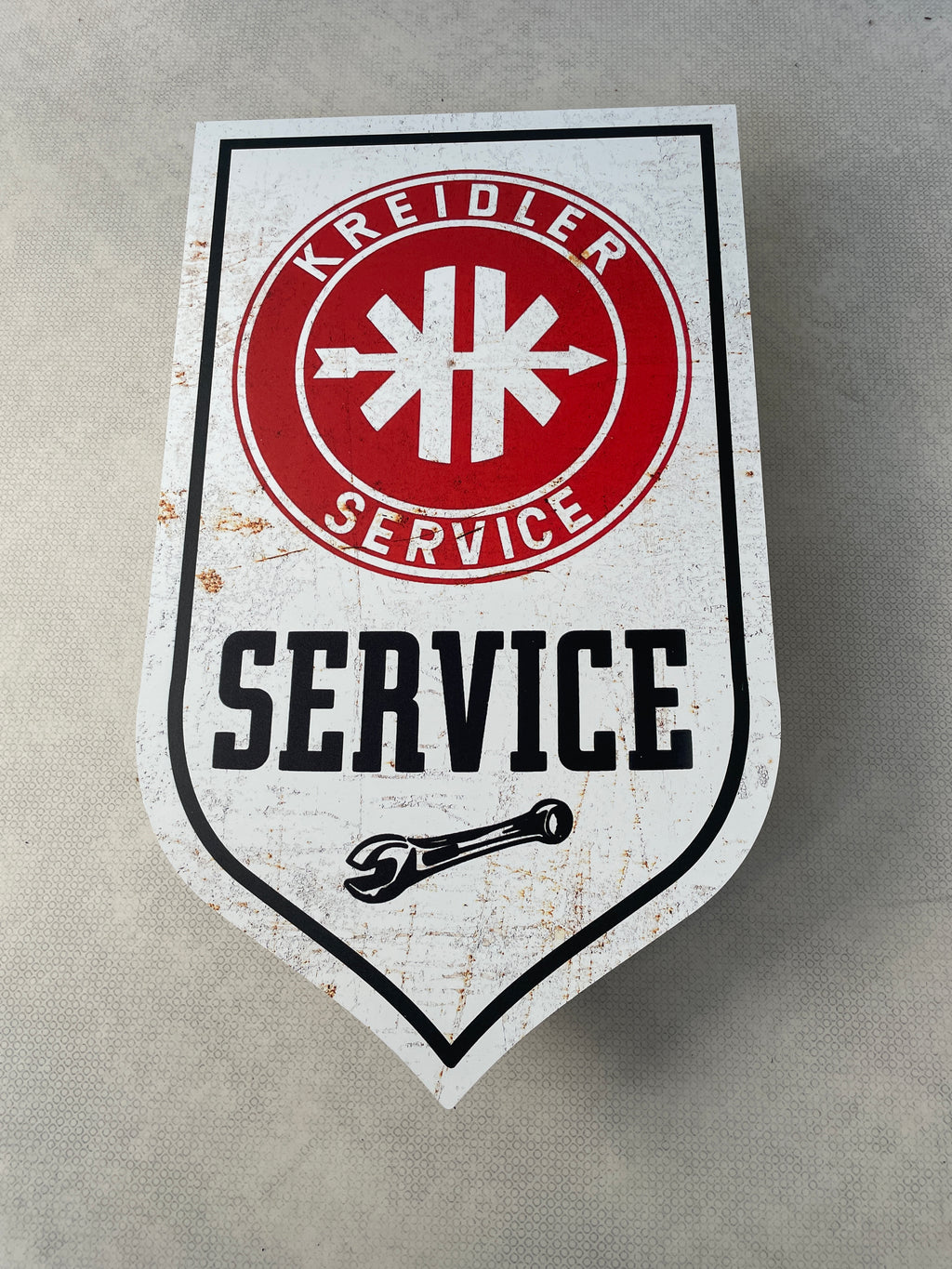 Reclamebord Kreidler service logo, aluminium, 32x54 cm