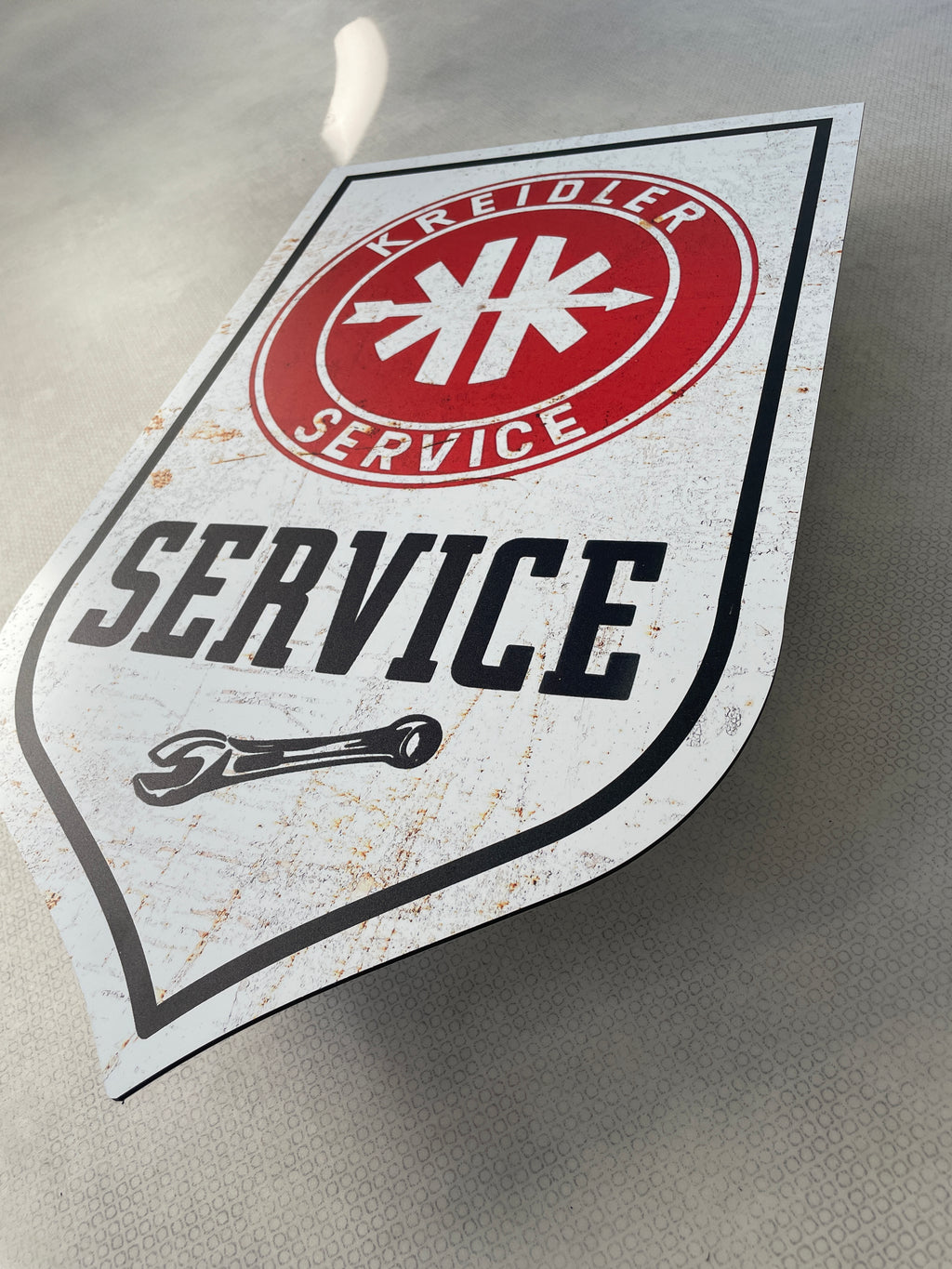 Reclamebord Kreidler service logo, aluminium, 32x54 cm