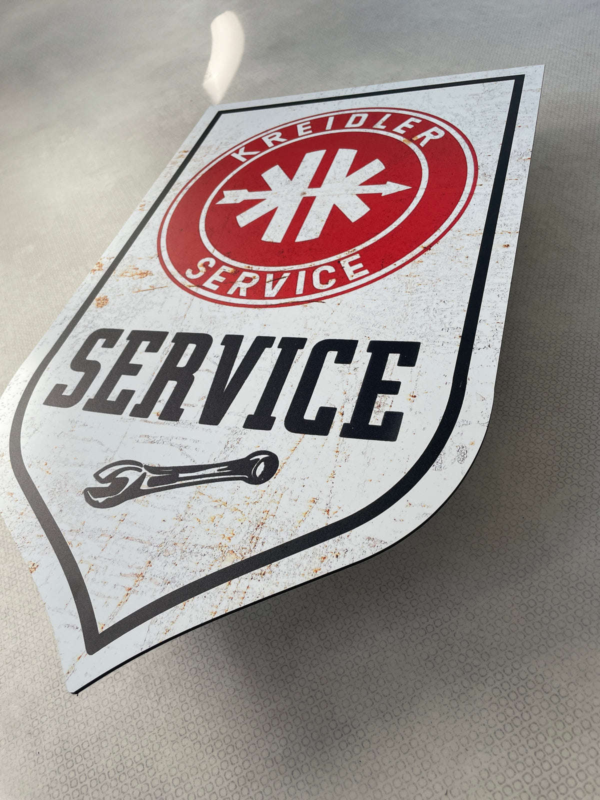 Reclamebord Kreidler service logo, aluminium, 32x54 cm