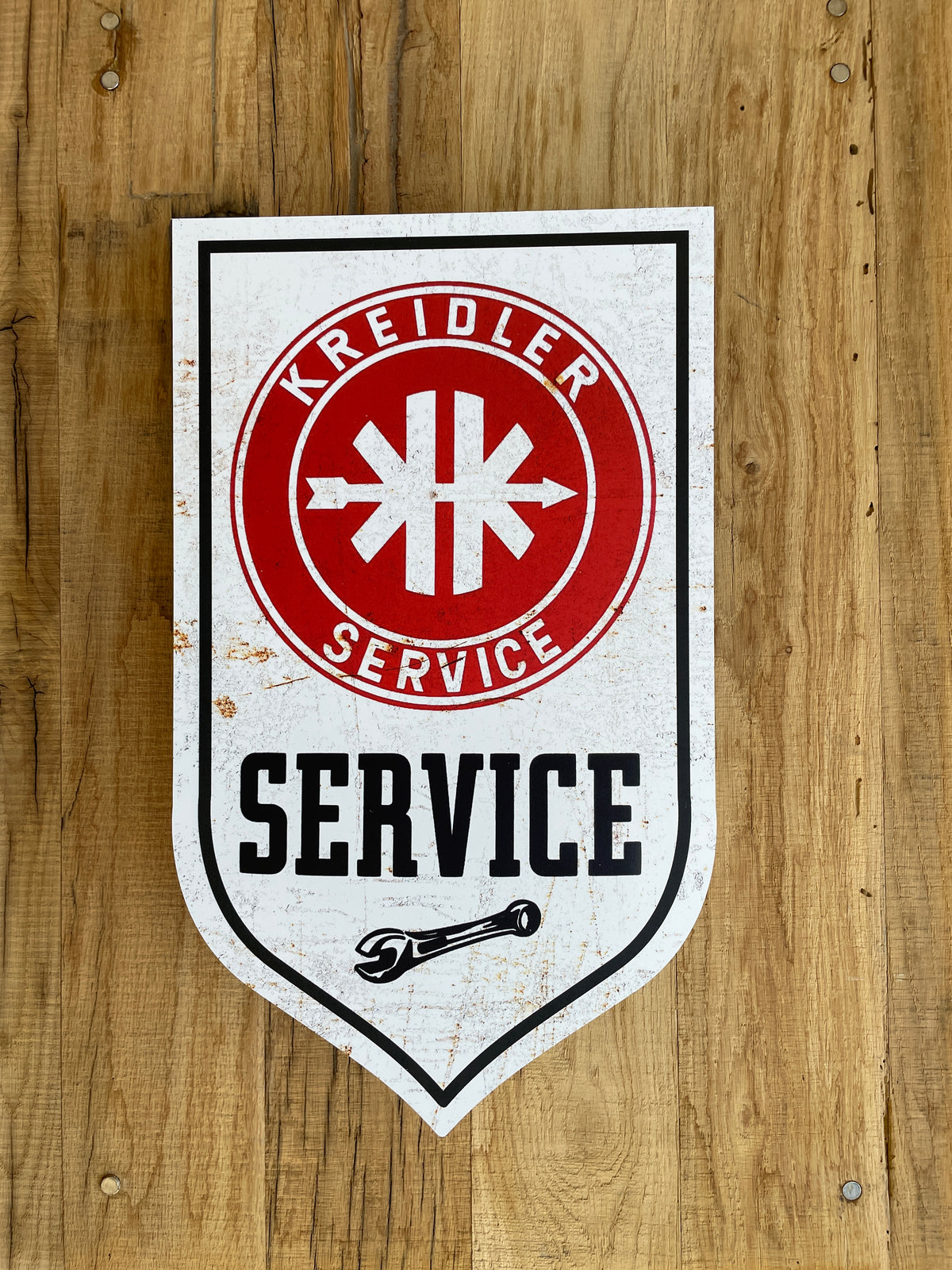 Reclamebord Kreidler service logo, aluminium, 32x54 cm