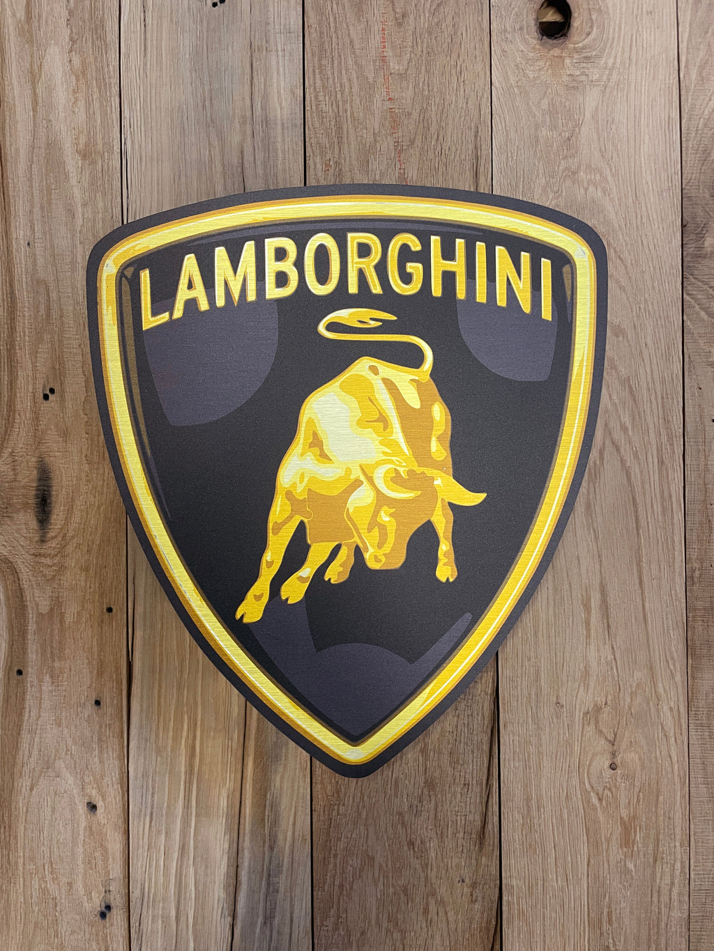 Reclamebord Lamborghini logo embleem, aluminium, 40x40 cm