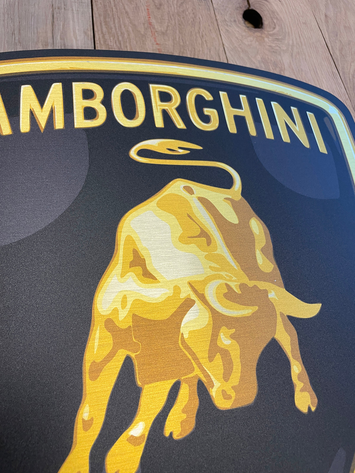 Reclamebord Lamborghini logo embleem, aluminium, 40x40 cm