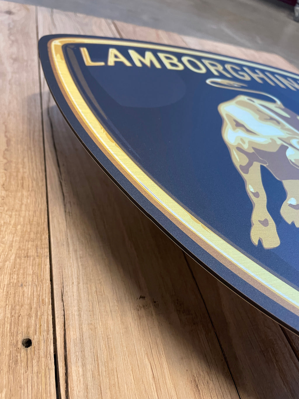 Reclamebord Lamborghini logo embleem, aluminium, 40x40 cm