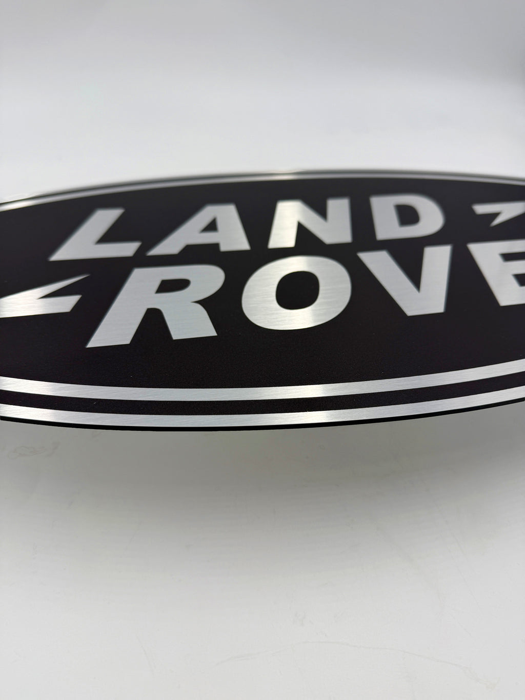 Reclamebord Landrover logo zwart embleem, alu, 57x29 cm