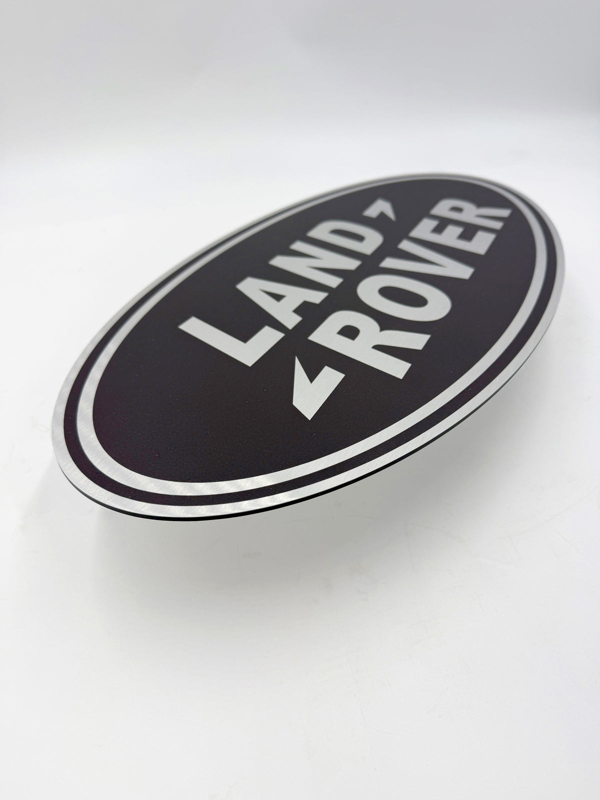 Reclamebord Landrover logo zwart embleem, alu, 57x29 cm