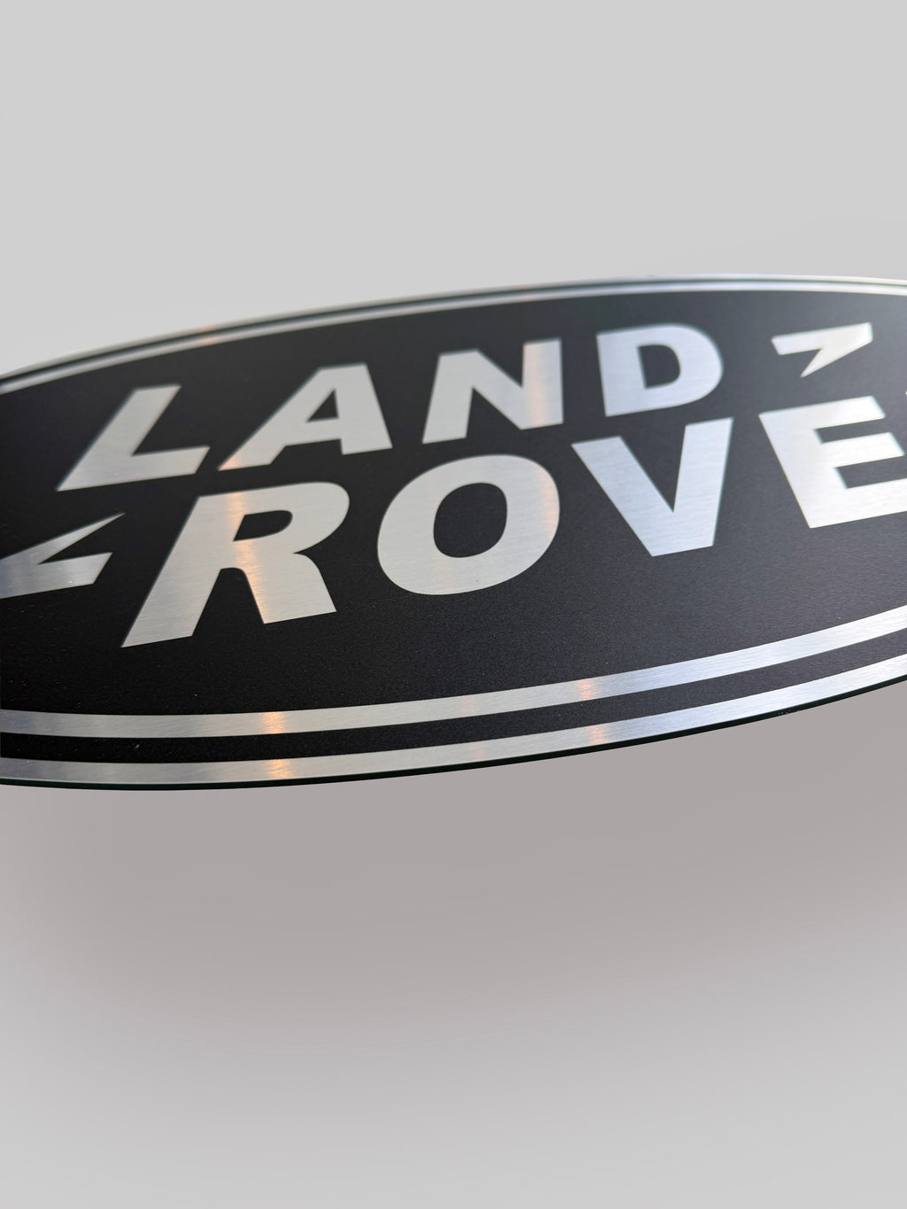 Reclamebord Landrover logo zwart embleem, alu, 57x29 cm