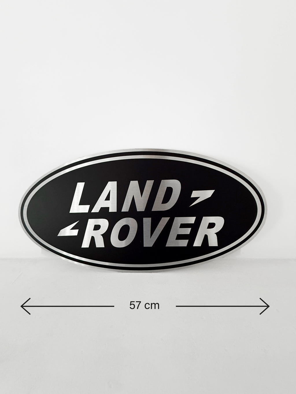 Reclamebord Landrover logo zwart embleem, alu, 57x29 cm