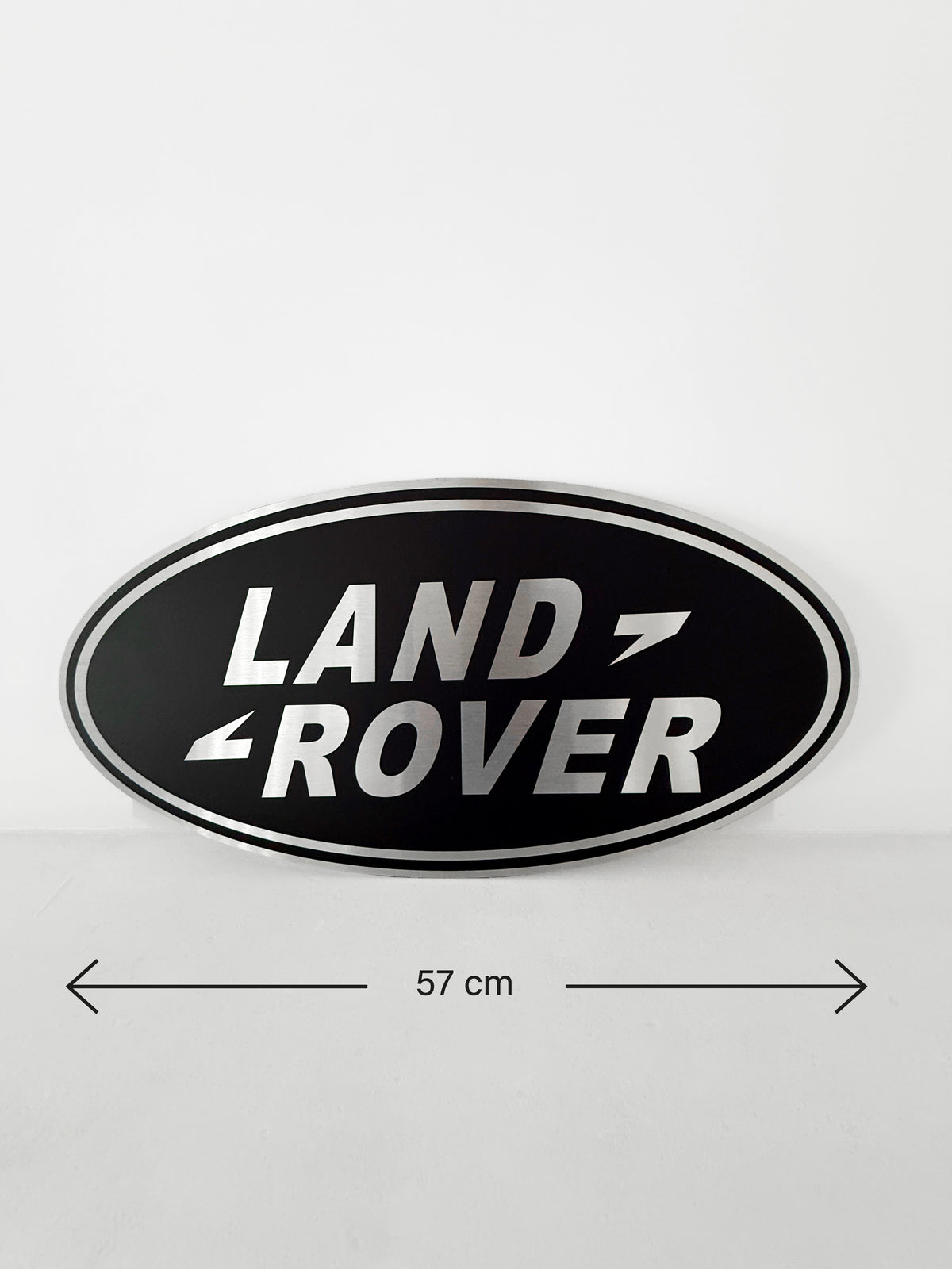Reclamebord Landrover logo zwart embleem, alu, 57x29 cm