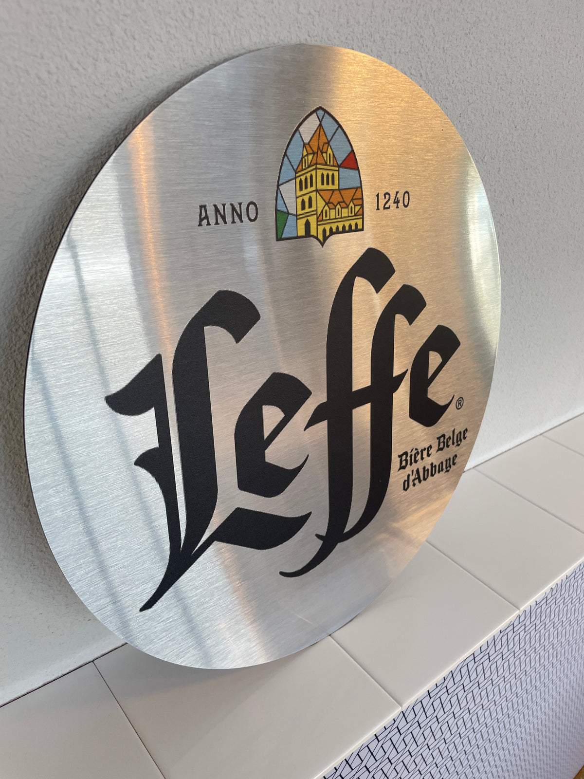 Reclamebord Leffe bier logo aluminium, aluminium, 40x40 cm