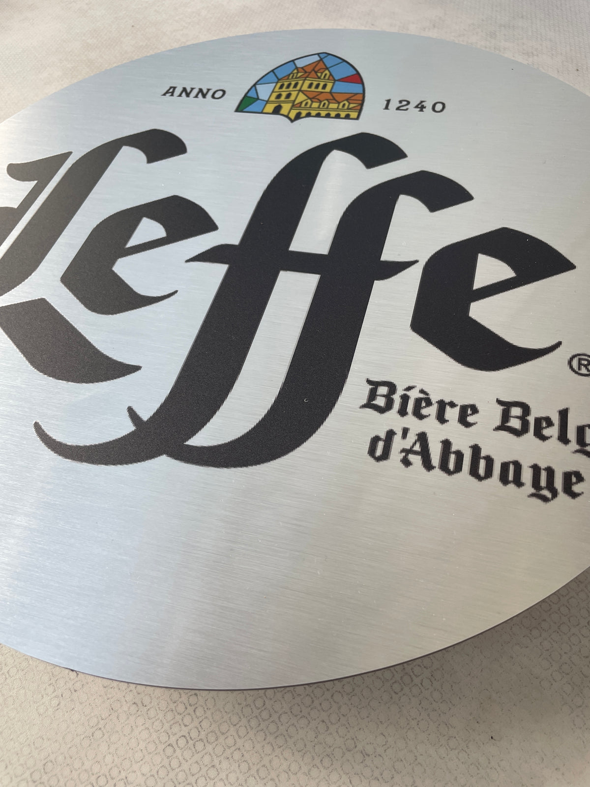 Reclamebord Leffe bier logo aluminium, aluminium, 40x40 cm