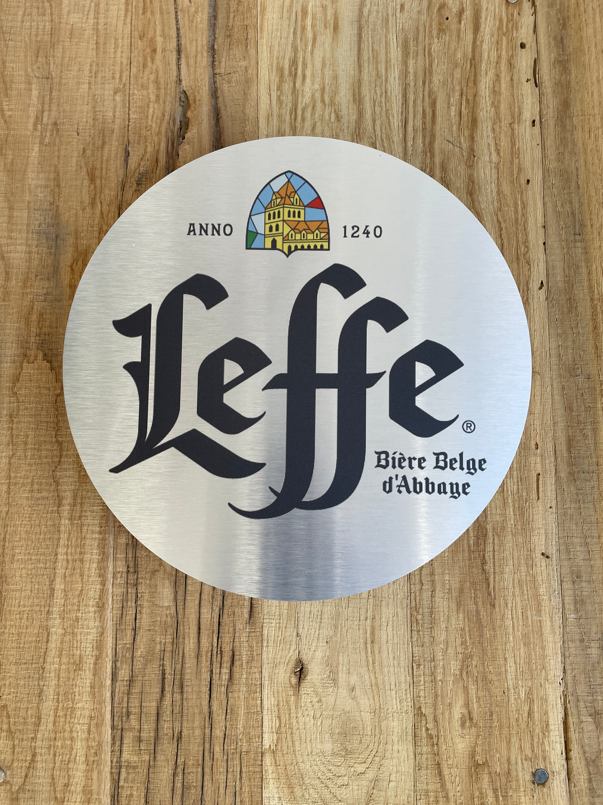 Reclamebord Leffe bier logo aluminium, aluminium, 40x40 cm