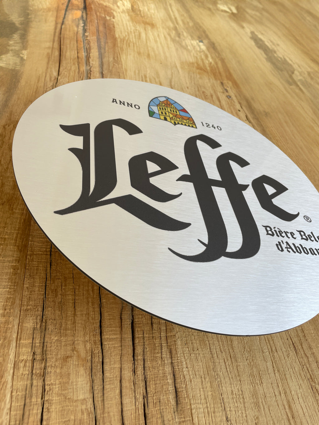 Reclamebord Leffe bier logo aluminium, aluminium, 40x40 cm