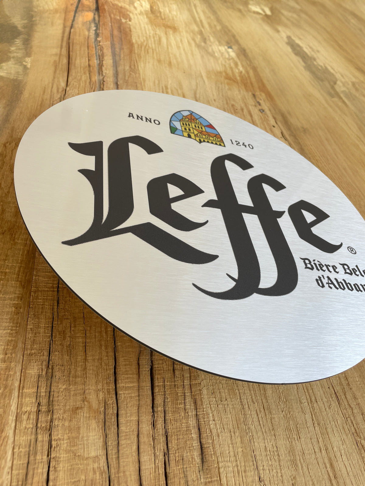 Reclamebord Leffe bier logo aluminium, aluminium, 40x40 cm