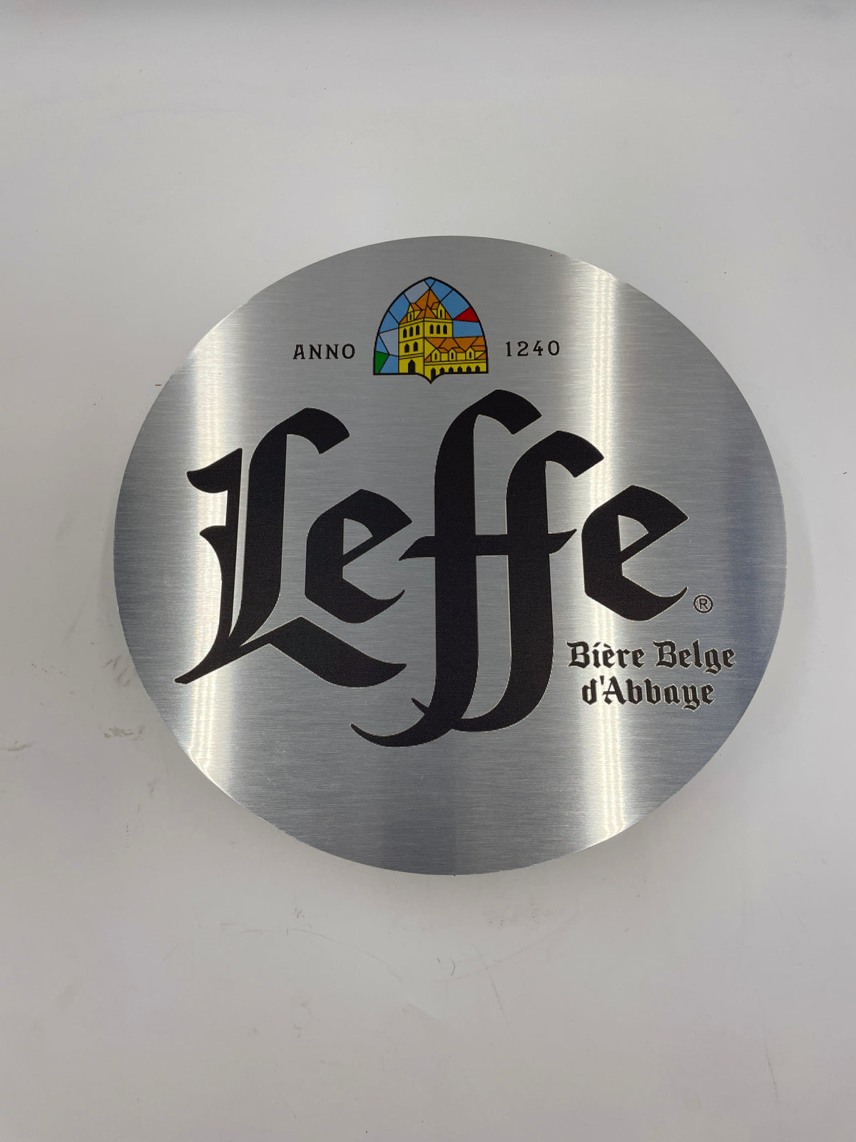 Reclamebord Leffe bier logo aluminium, aluminium, 40x40 cm