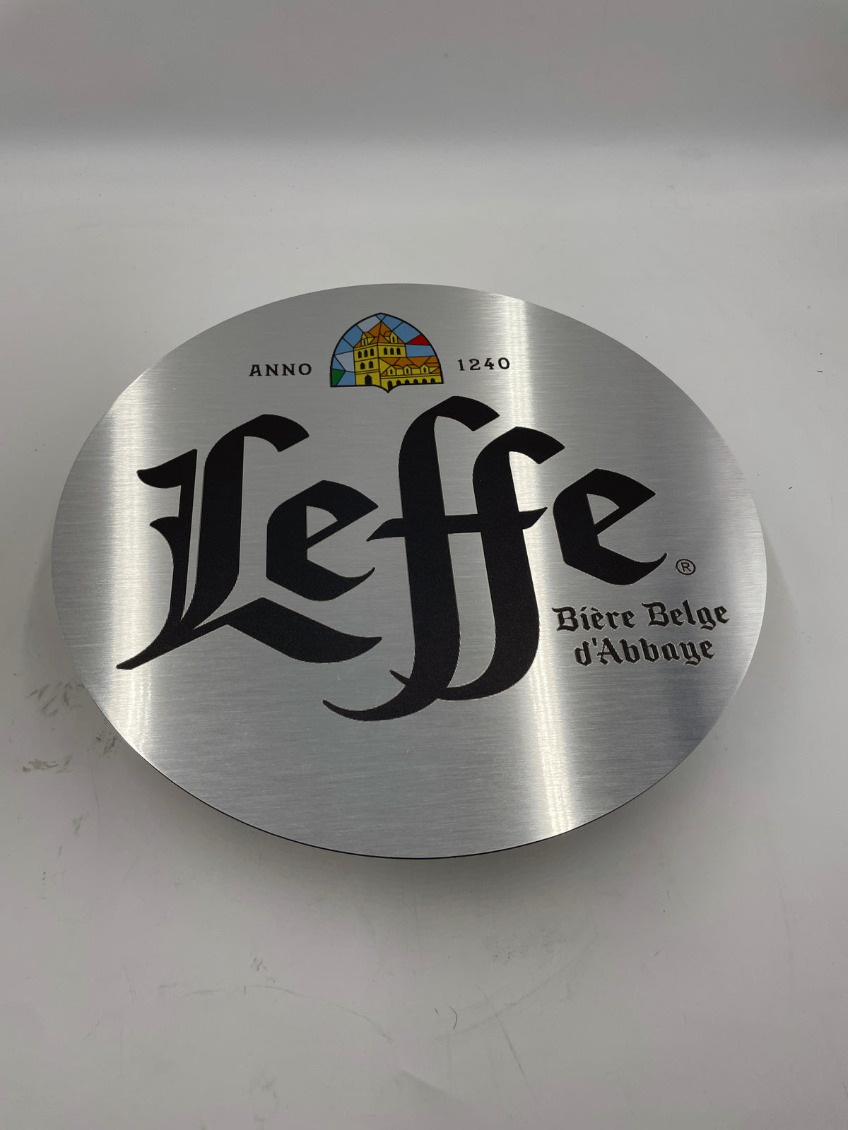 Reclamebord Leffe bier logo aluminium, aluminium, 40x40 cm