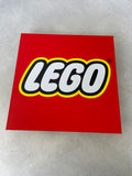 Reclamebord LEGO logo bord, aluminium, rvs look, 40X40 cm