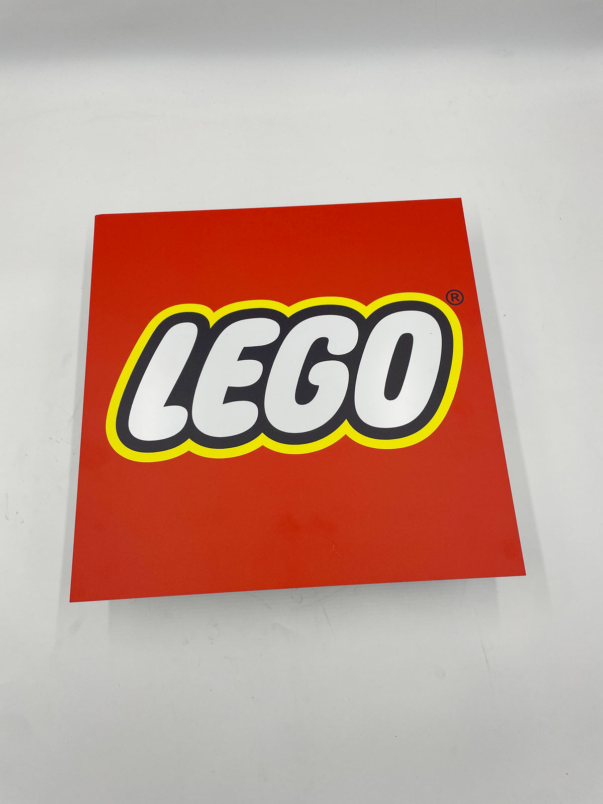 Reclamebord LEGO logo bord, aluminium, rvs look, 40X40 cm