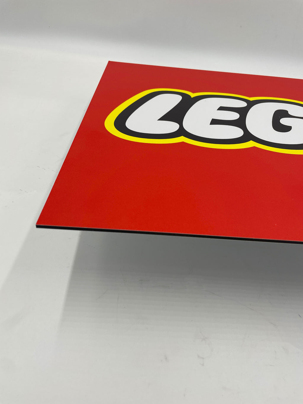 Reclamebord LEGO logo bord, aluminium, rvs look, 40X40 cm
