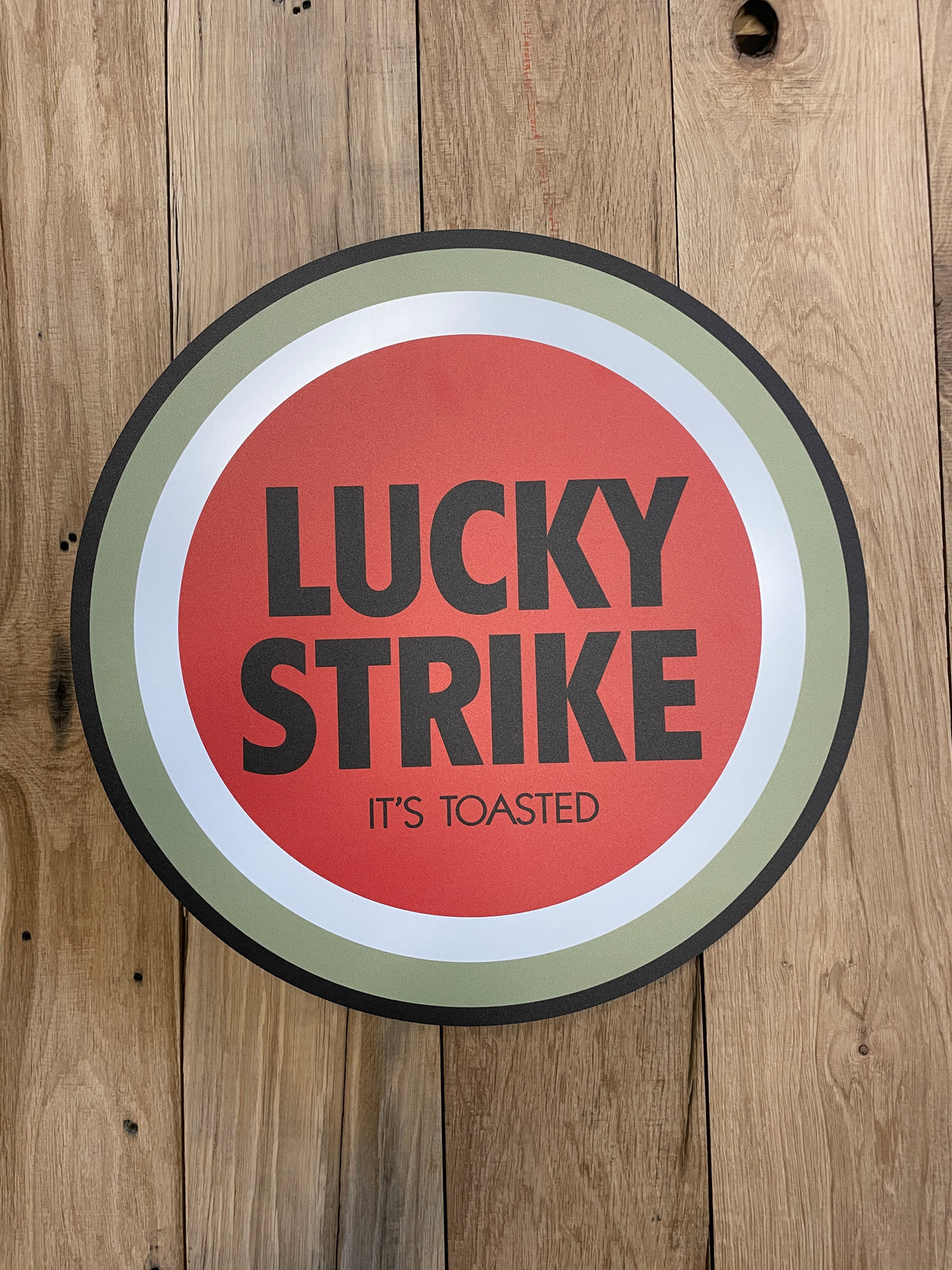 Reclamebord Lucky Strike, wit, aluminium, 3mm dik, 40x40cm35