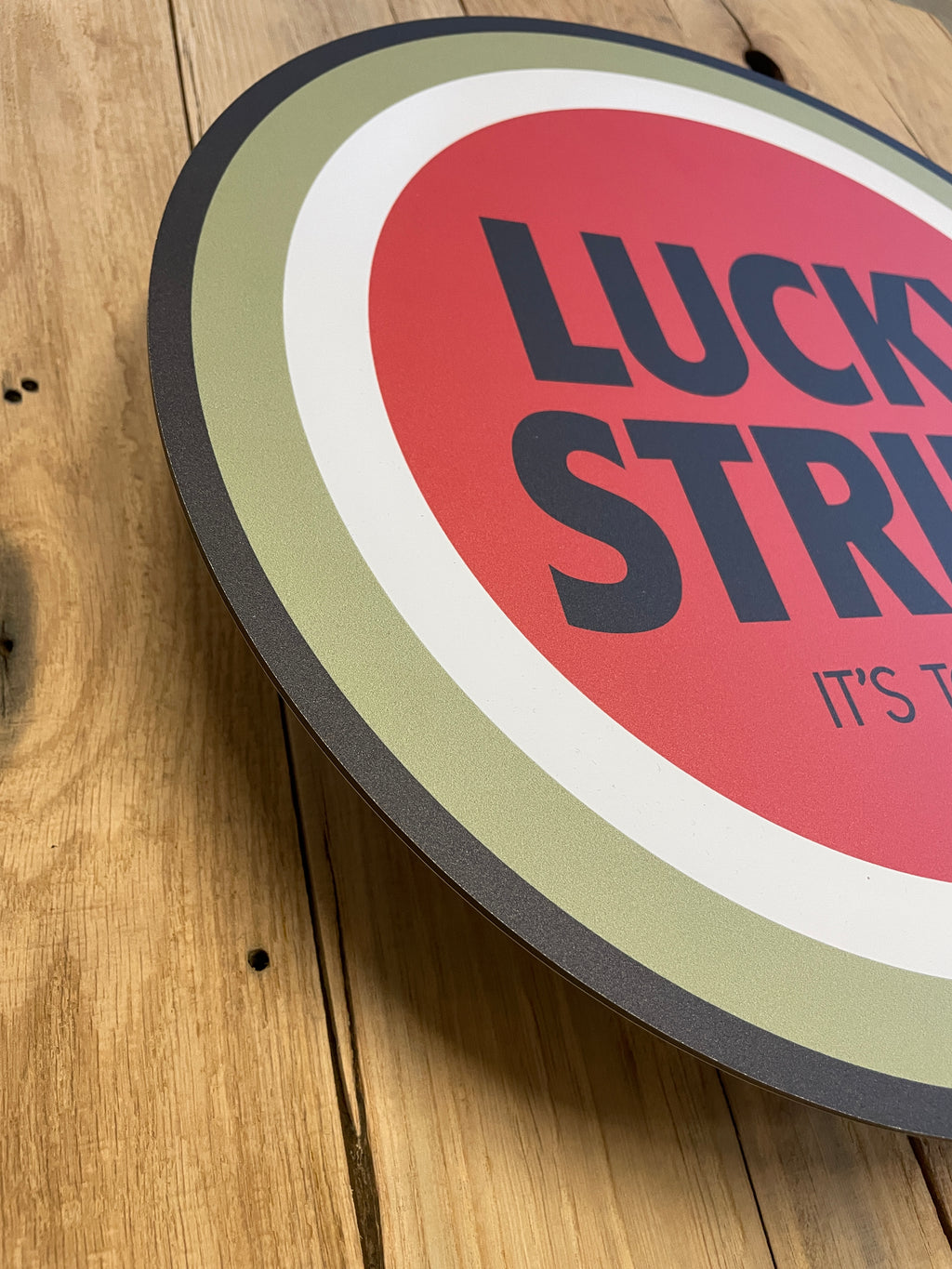 Reclamebord Lucky Strike, wit, aluminium, 3mm dik, 40x40cm35
