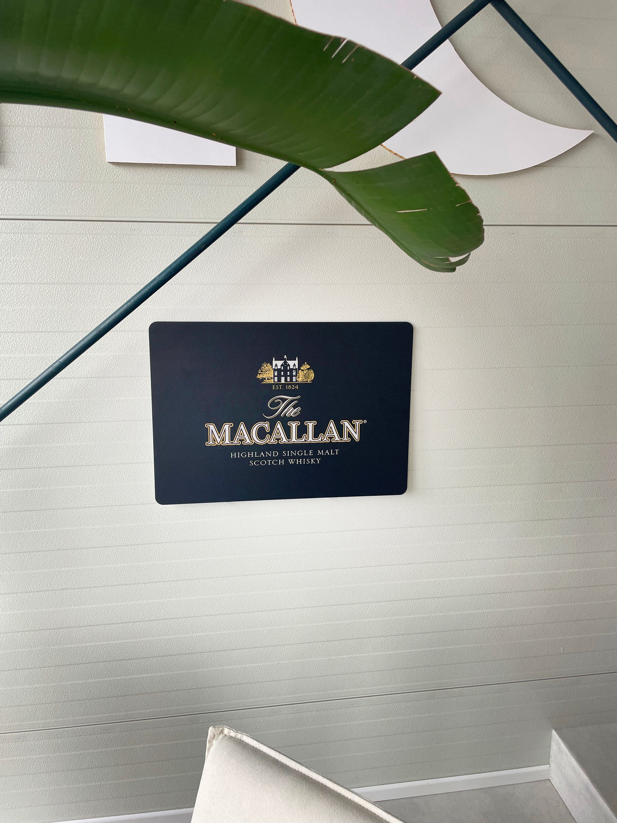 Reclamebord Macallan whisky / whiskey logo, 40x57cm alu