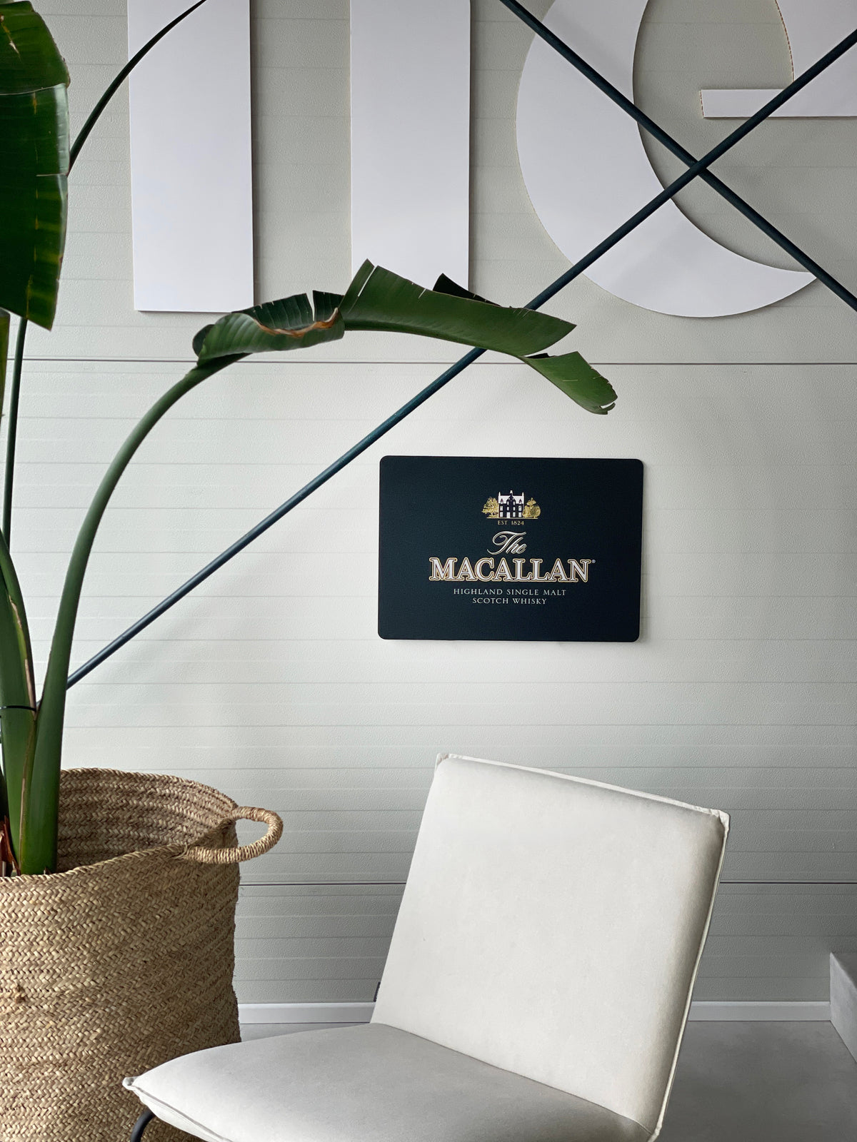 Reclamebord Macallan whisky / whiskey logo, 40x57cm alu
