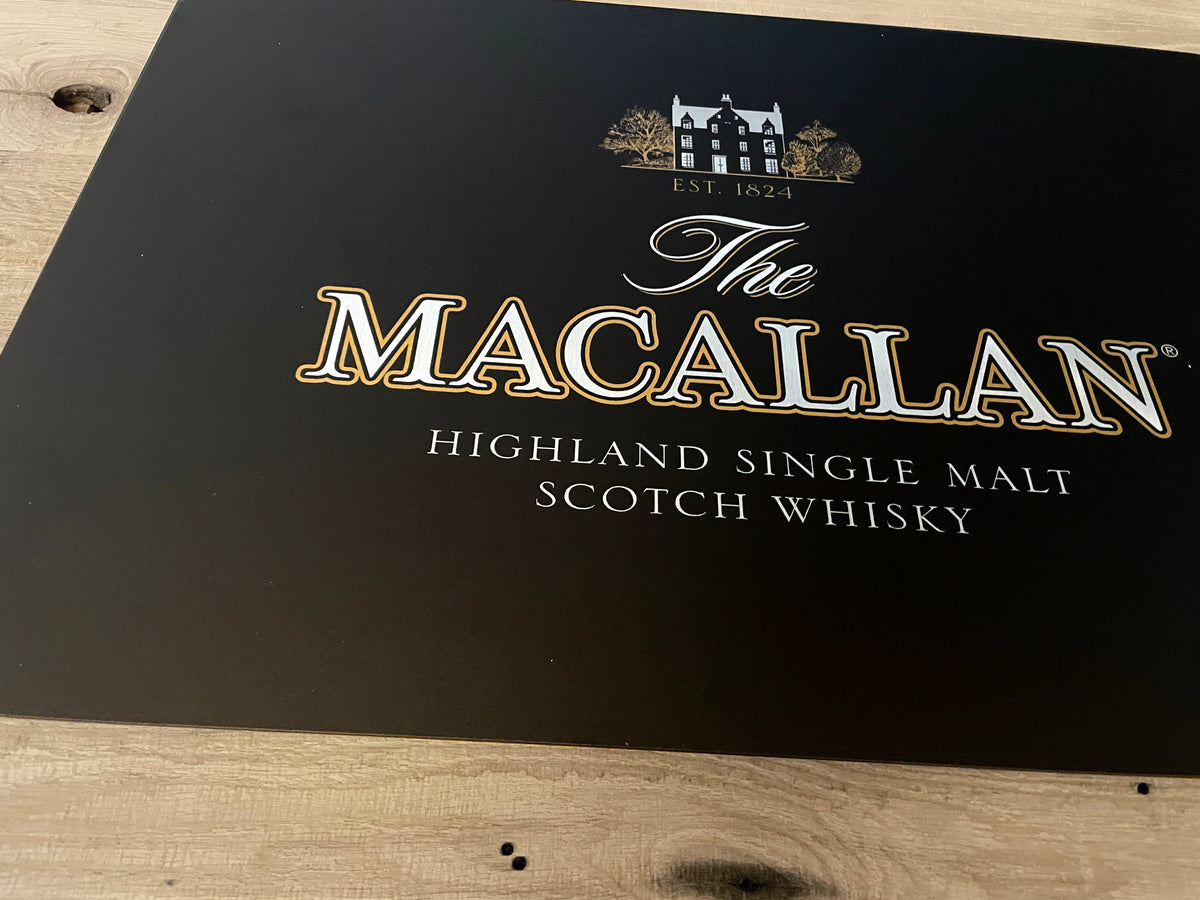 Reclamebord Macallan whisky / whiskey logo, 40x57cm alu