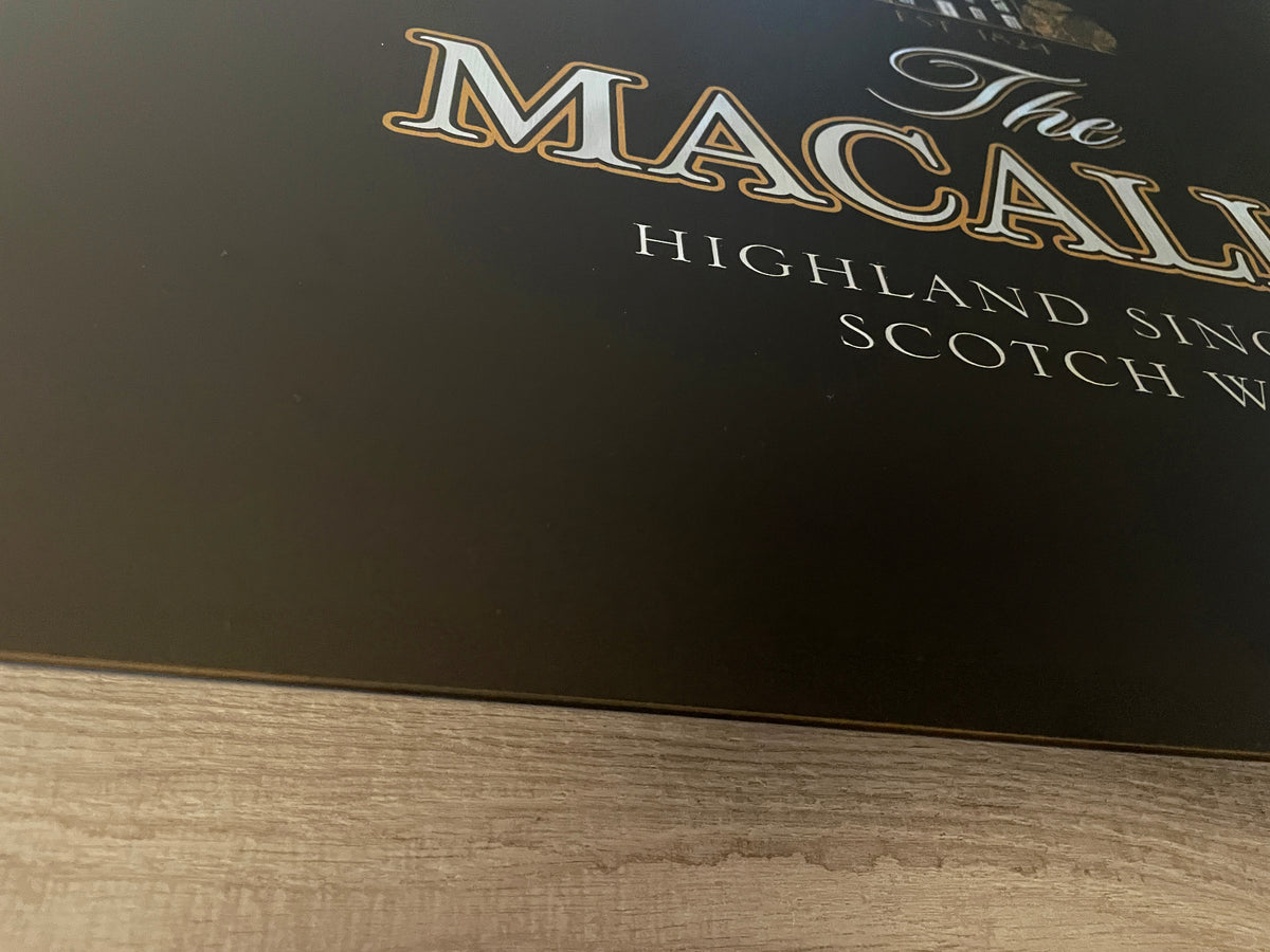 Reclamebord Macallan whisky / whiskey logo, 40x57cm alu