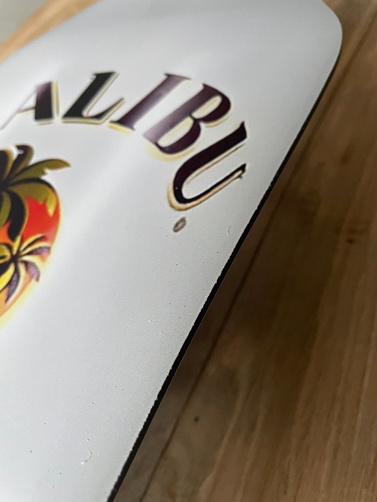 Reclamebord Malibu fles groot, 17x70cm hoog, aluminium