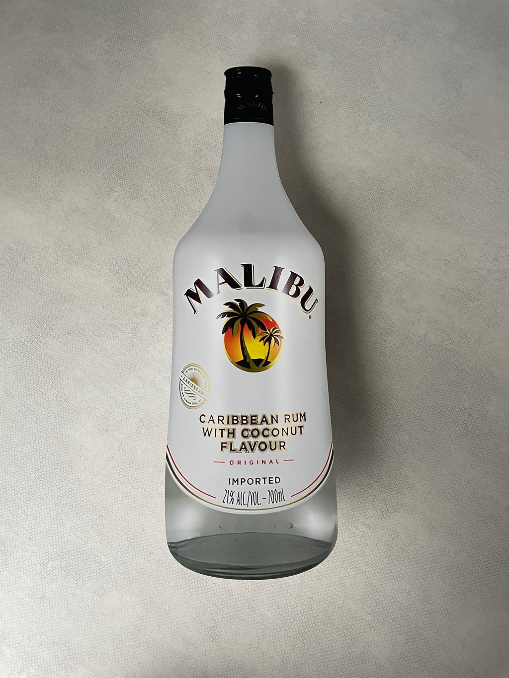 Reclamebord Malibu fles groot, 17x70cm hoog, aluminium