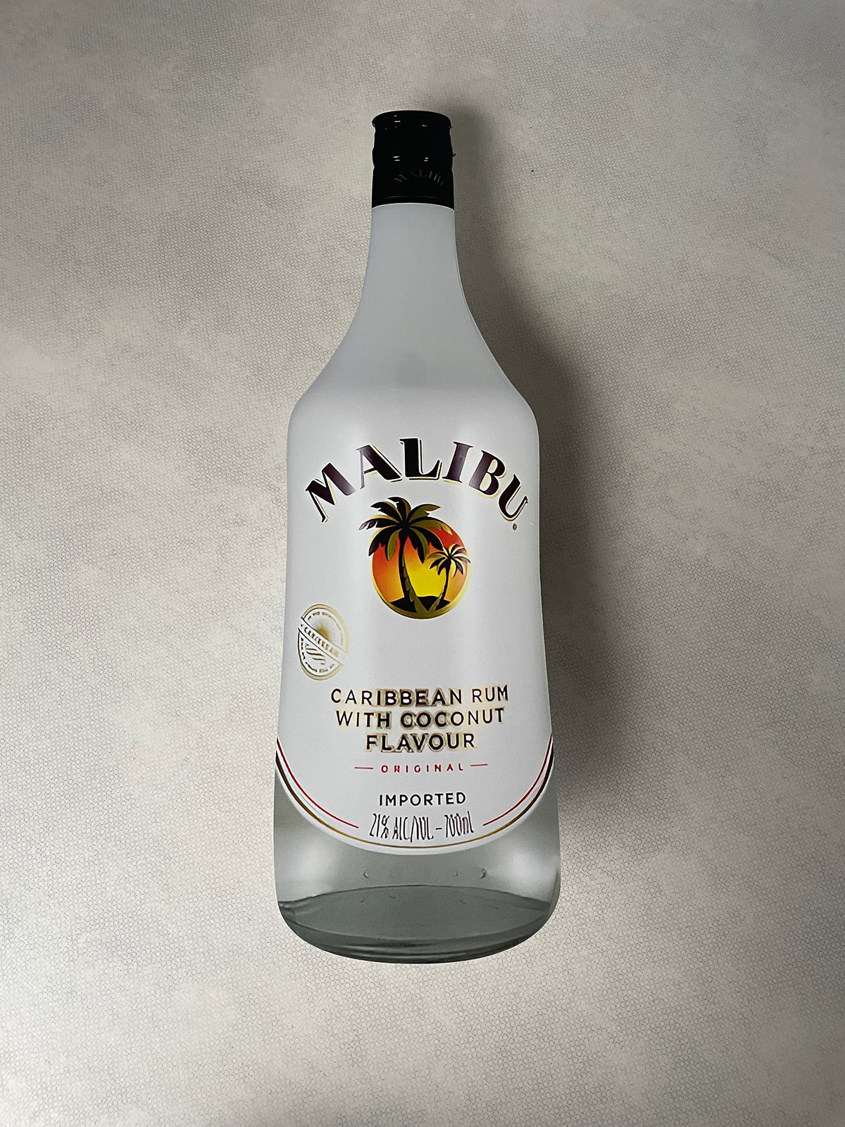 Reclamebord Malibu fles groot, 17x70cm hoog, aluminium