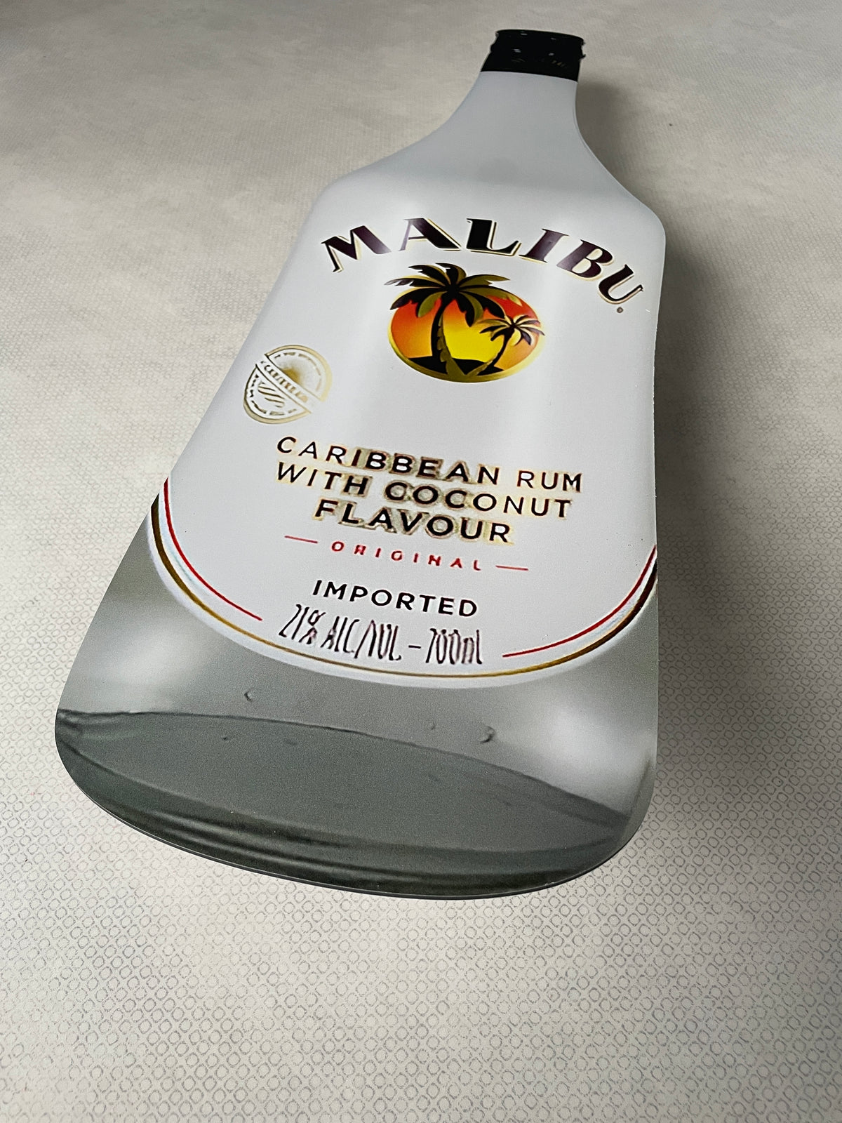 Reclamebord Malibu fles groot, 17x70cm hoog, aluminium