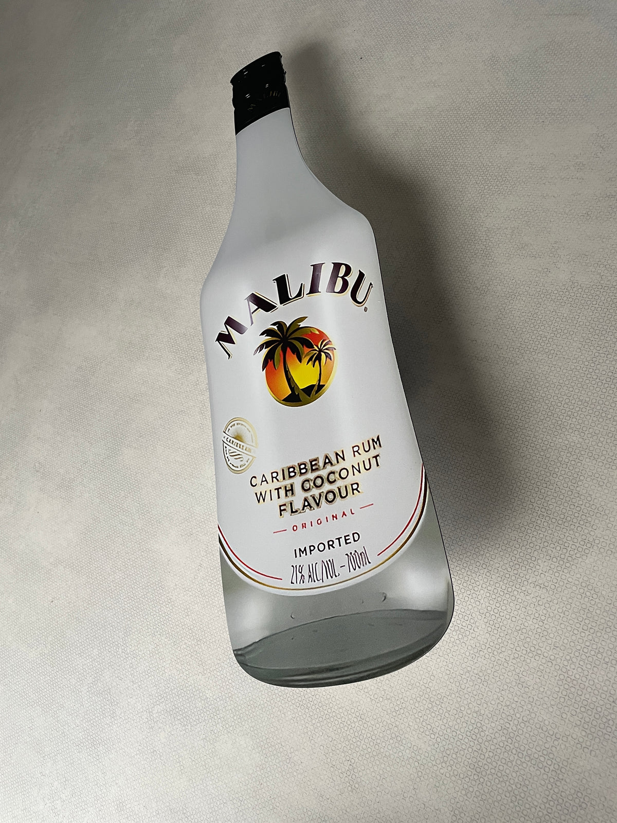 Reclamebord Malibu fles groot, 17x70cm hoog, aluminium