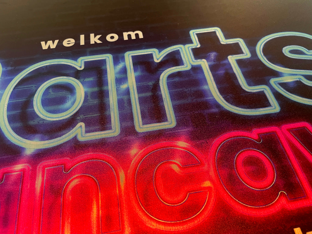 Reclamebord Mancave Neon met eigen naam, bedrukt neontekst