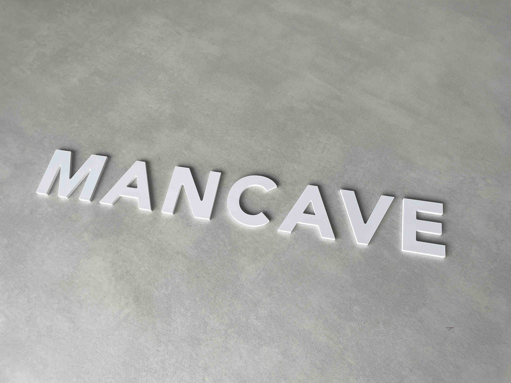 Mancave letters, losse letters voor aan de muur, 100x14cm