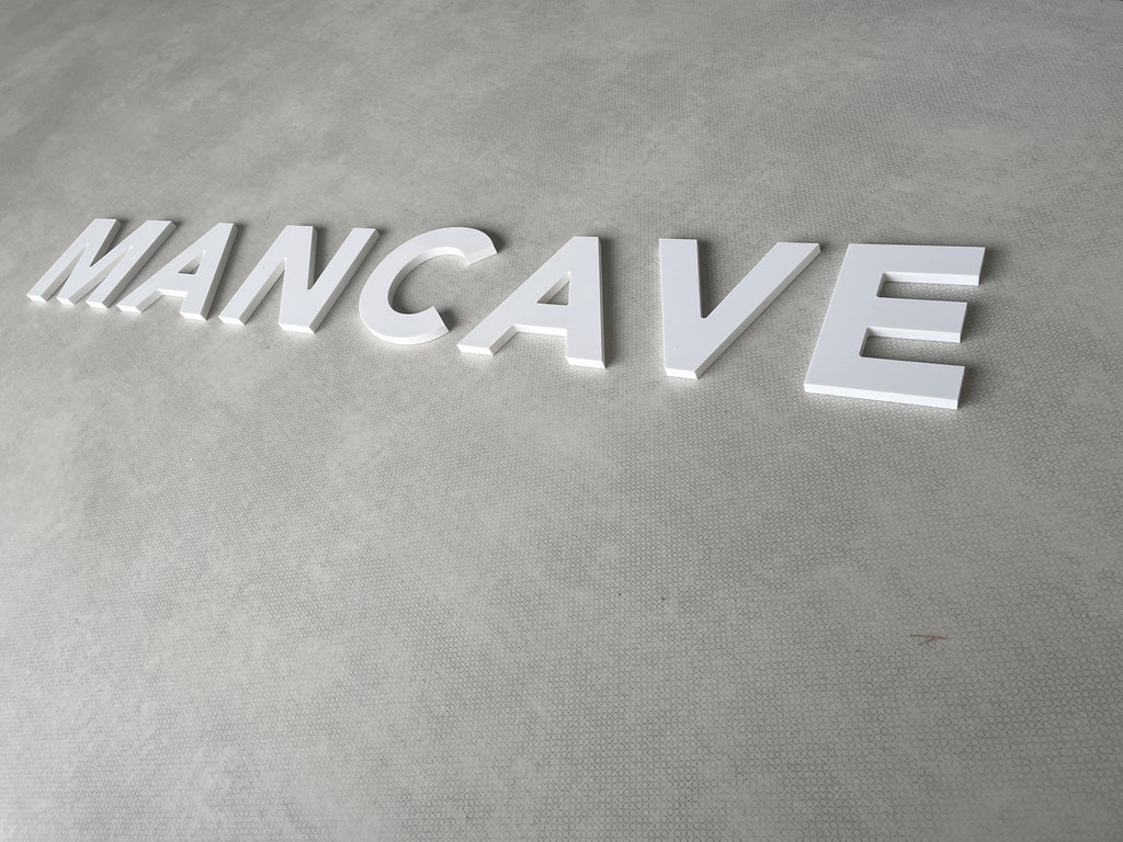 Mancave letters, losse letters voor aan de muur, 100x14cm