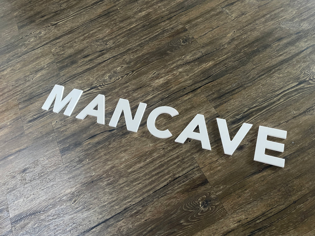 Mancave letters, losse letters voor aan de muur, 100x14cm