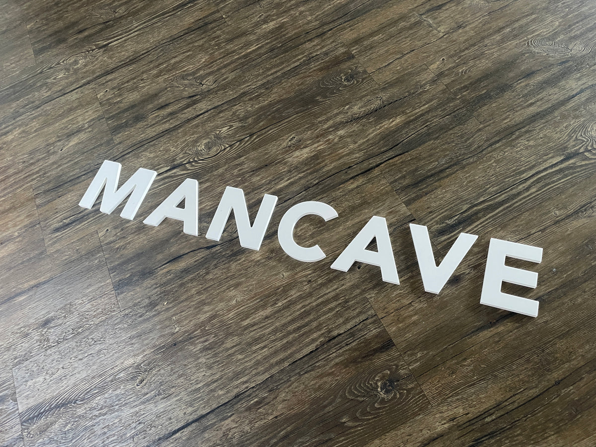 Mancave letters, losse letters voor aan de muur, 100x14cm