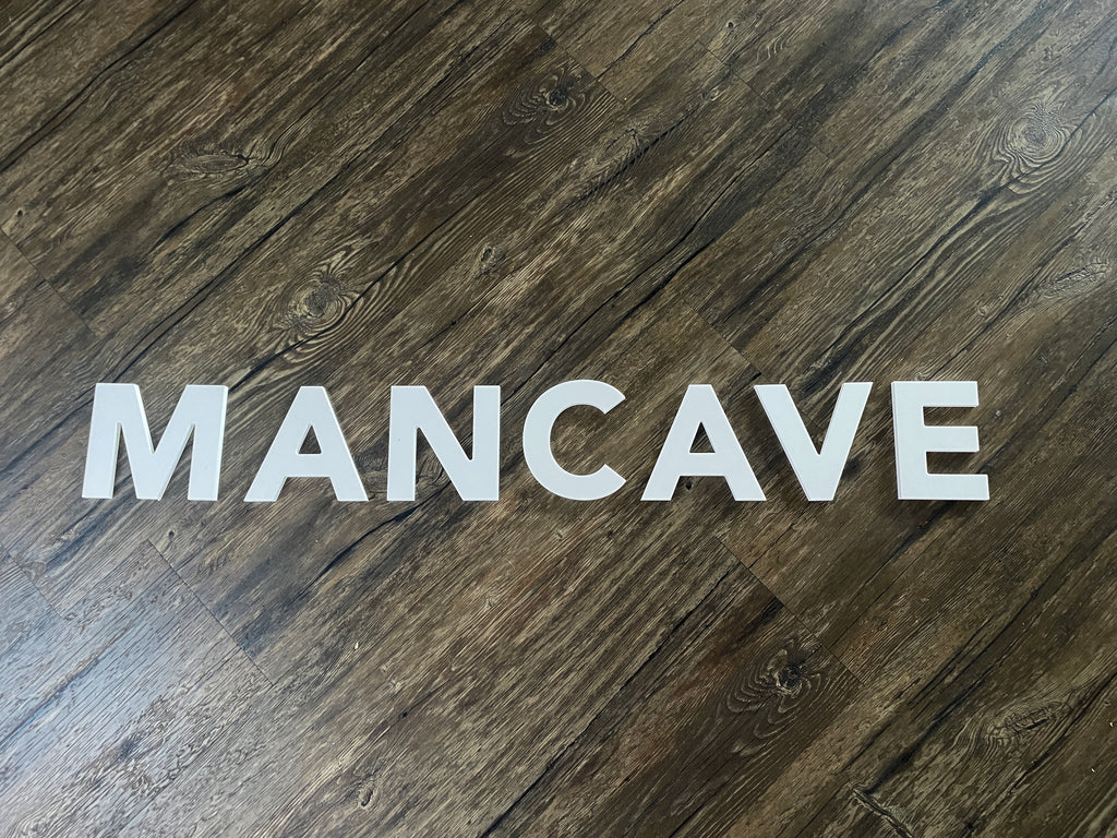 Mancave letters, losse letters voor aan de muur, 100x14cm