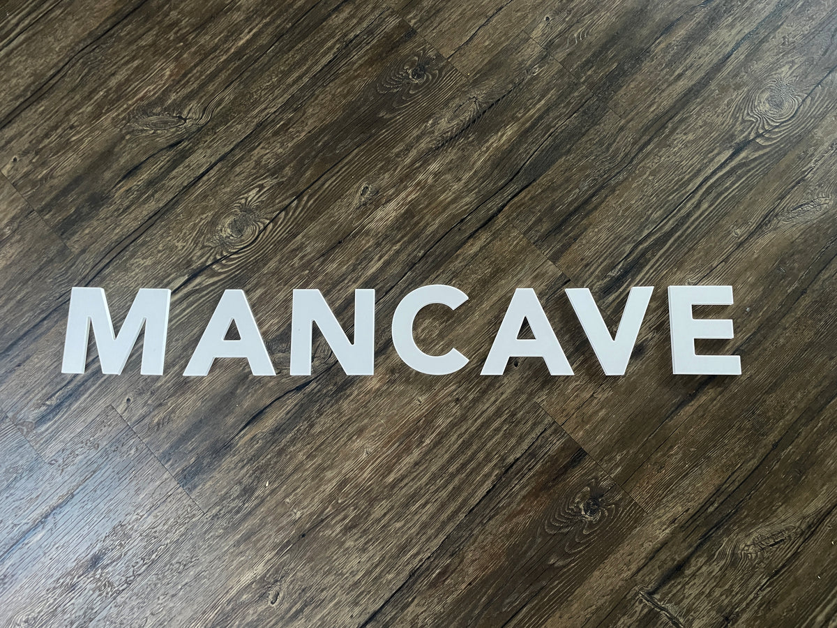 Mancave letters, losse letters voor aan de muur, 100x14cm