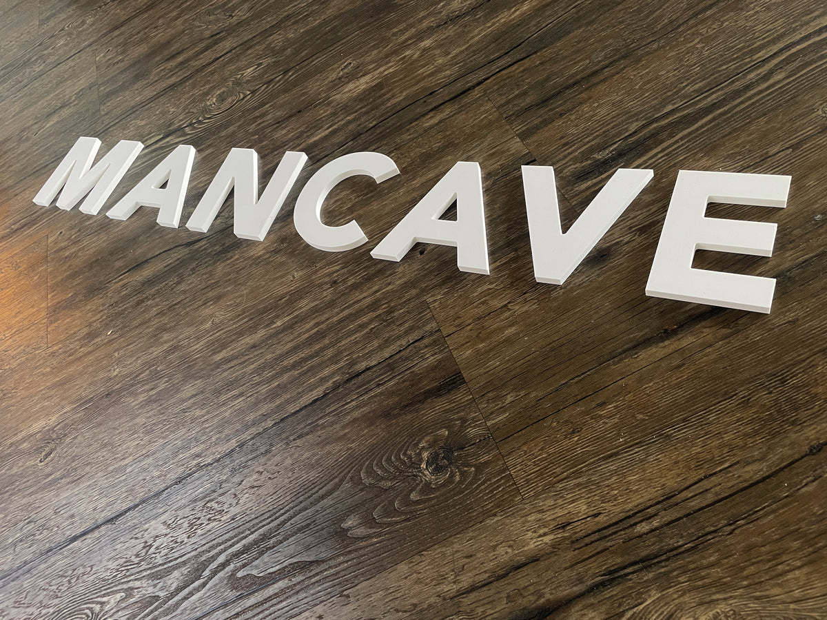 Mancave letters, losse letters voor aan de muur, 100x14cm