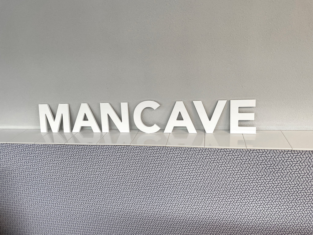 Mancave letters, losse letters voor aan de muur, 100x14cm