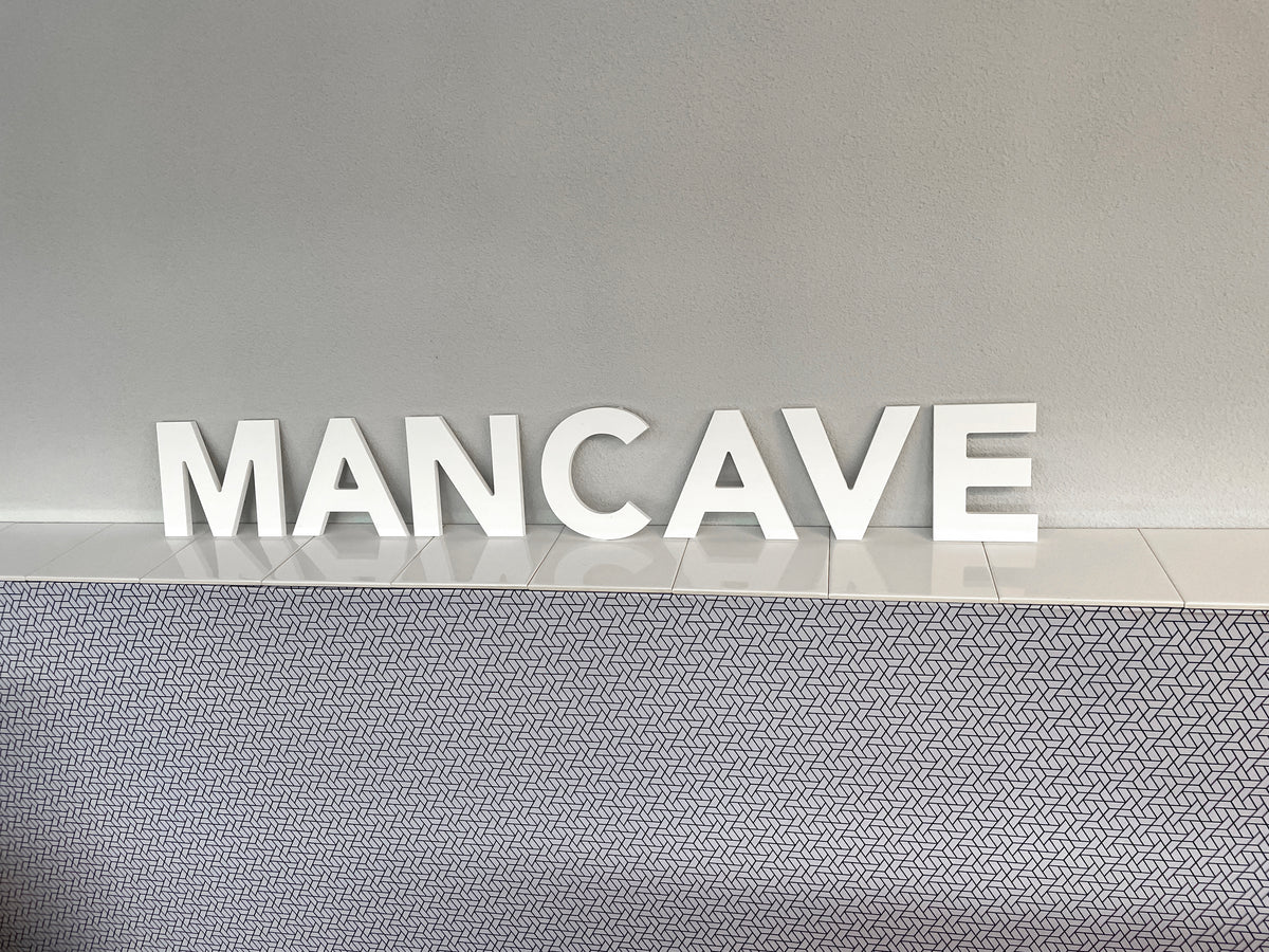 Mancave letters, losse letters voor aan de muur, 100x14cm
