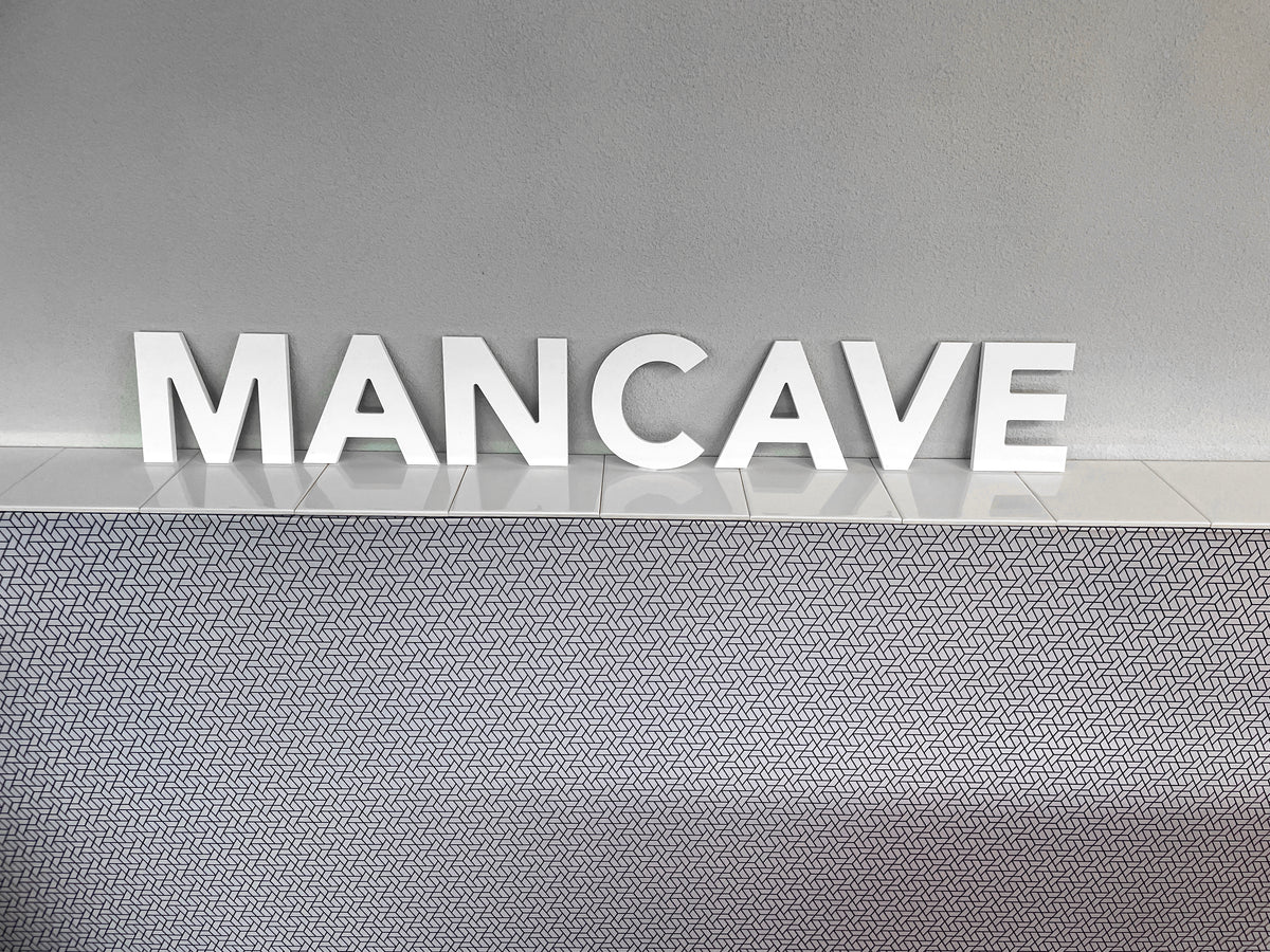 Mancave letters, losse letters voor aan de muur, 100x14cm