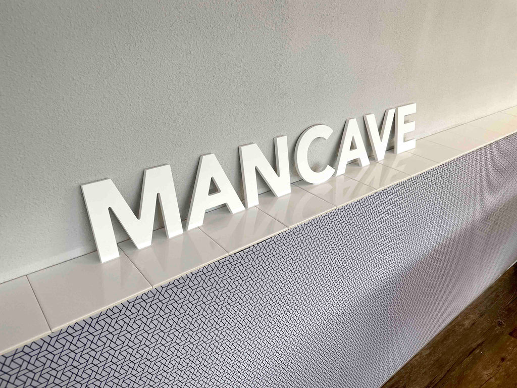 Mancave letters, losse letters voor aan de muur, 100x14cm