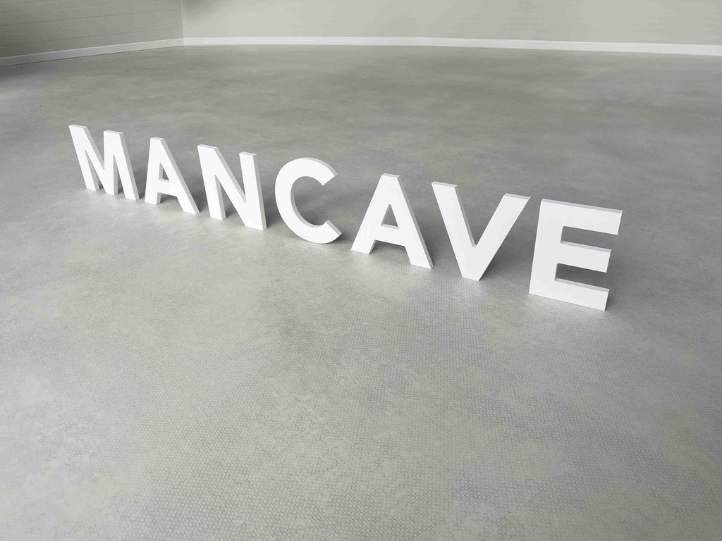 Mancave letters, losse letters voor aan de muur, 100x14cm