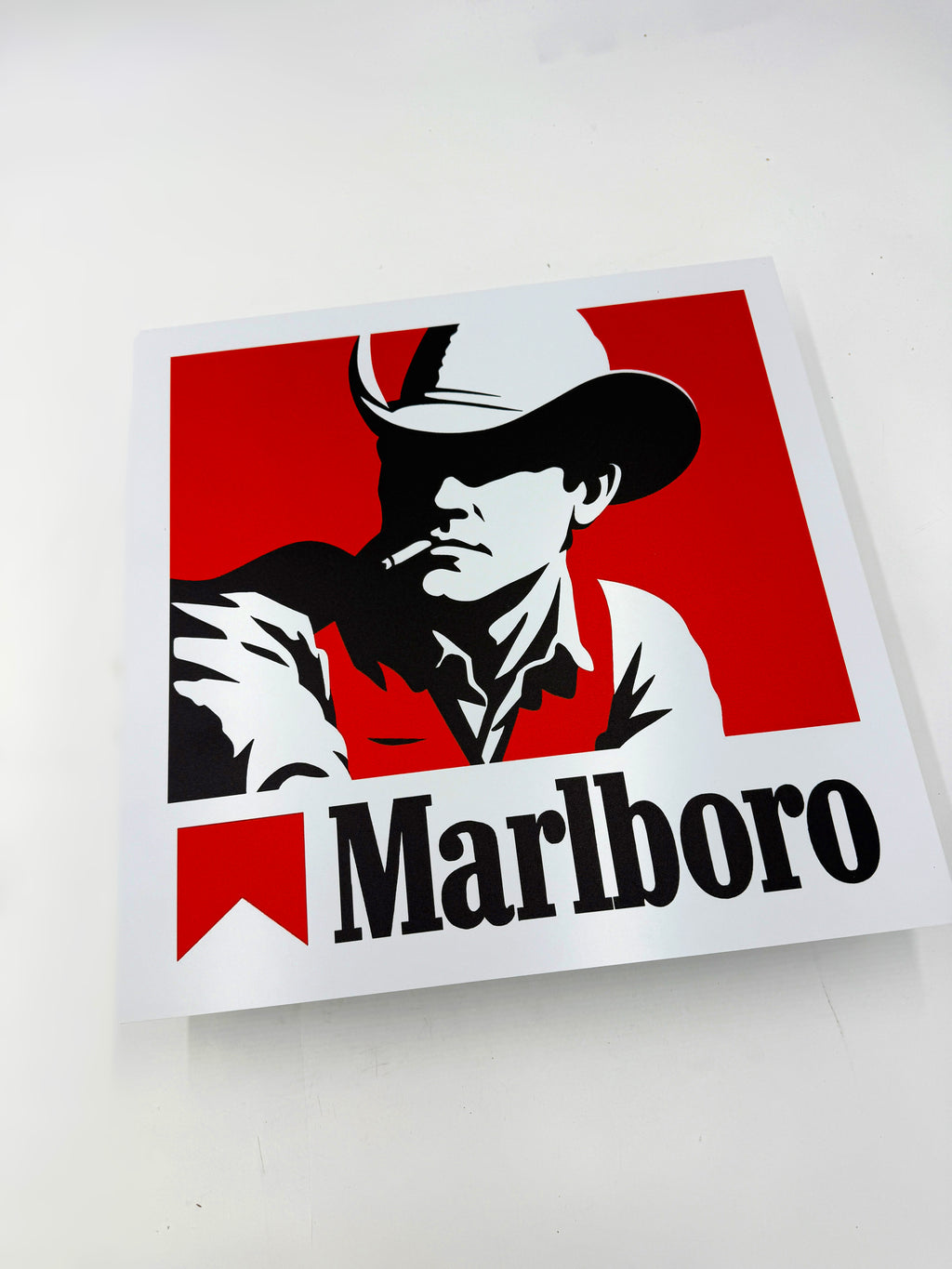 Reclamebord Marlboro sigaretten, aluminium, 40x40 cm