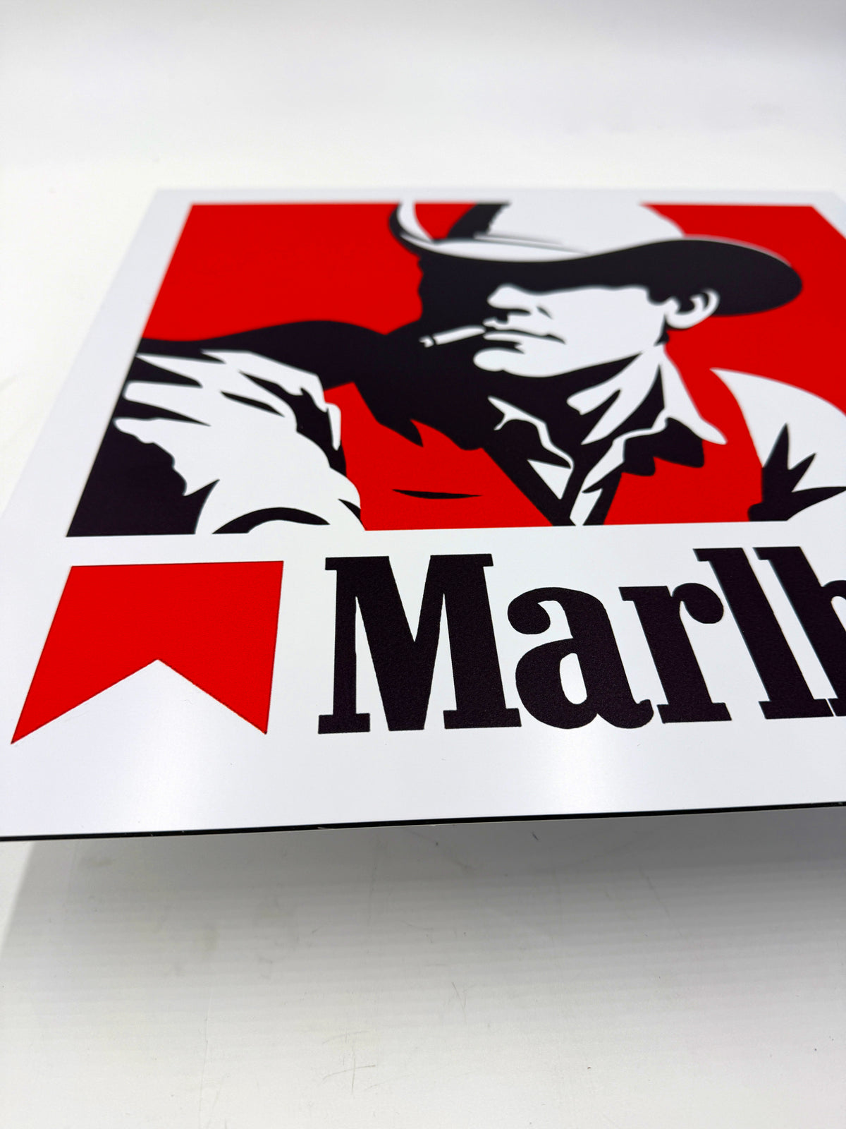 Reclamebord Marlboro sigaretten, aluminium, 40x40 cm
