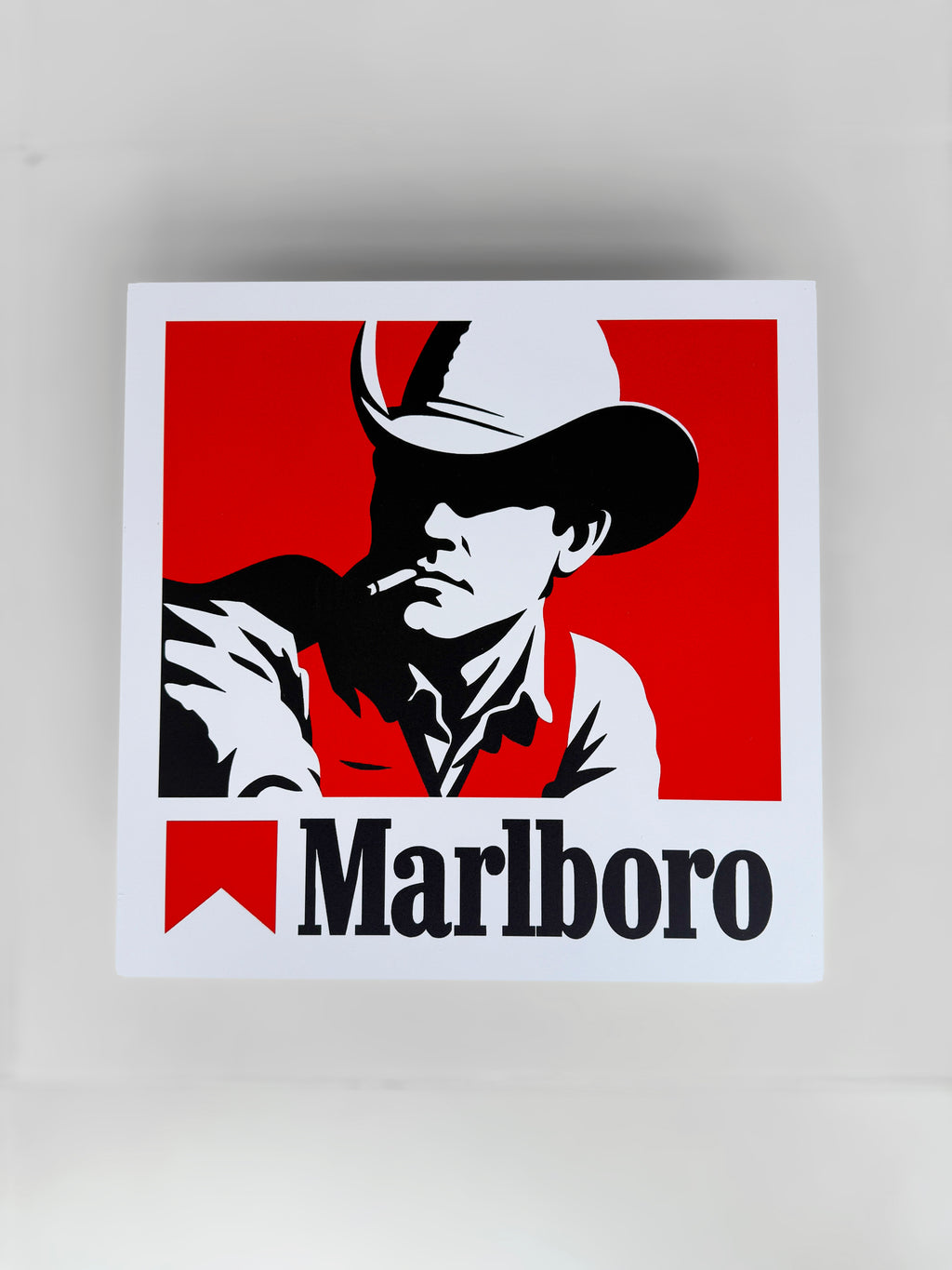 Reclamebord Marlboro sigaretten, aluminium, 40x40 cm
